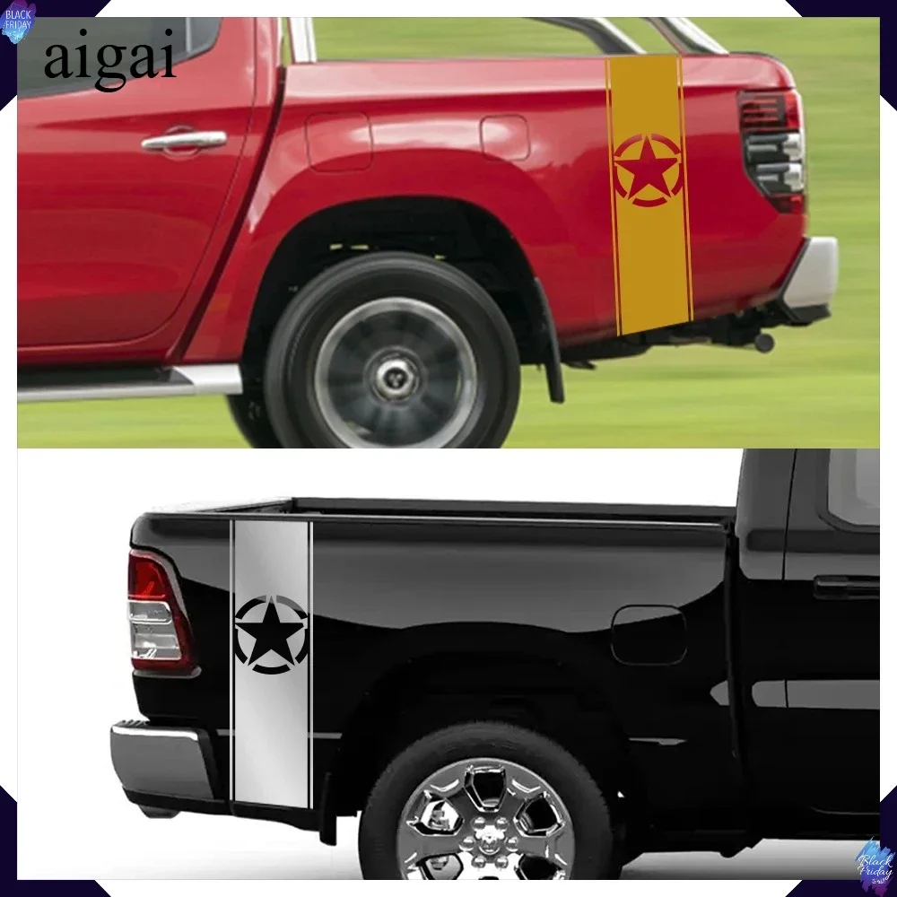 Car Universal Stickers for F150 GMC Sierra Hilux Dodge Ram Isuzu Dmax Pickup Truck Auto Bed Side Decal Accessories