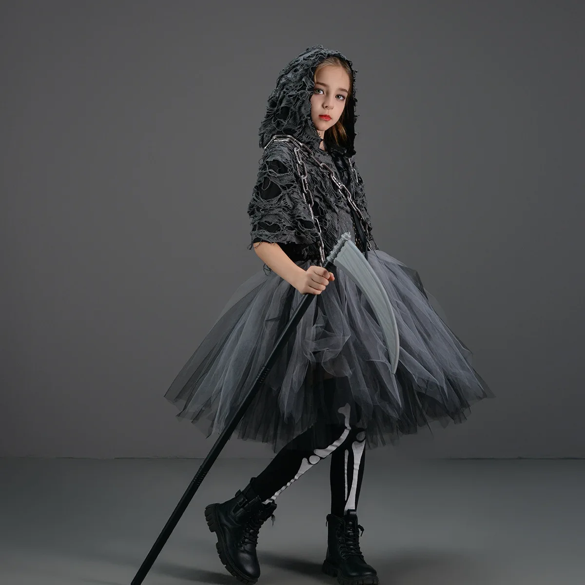Halloween dziewczyny Demon Horror śmierć kostium Cosplay przebranie akcesoria imprezowe średniowieczny płaszcz z kapturem odzież imprezowa