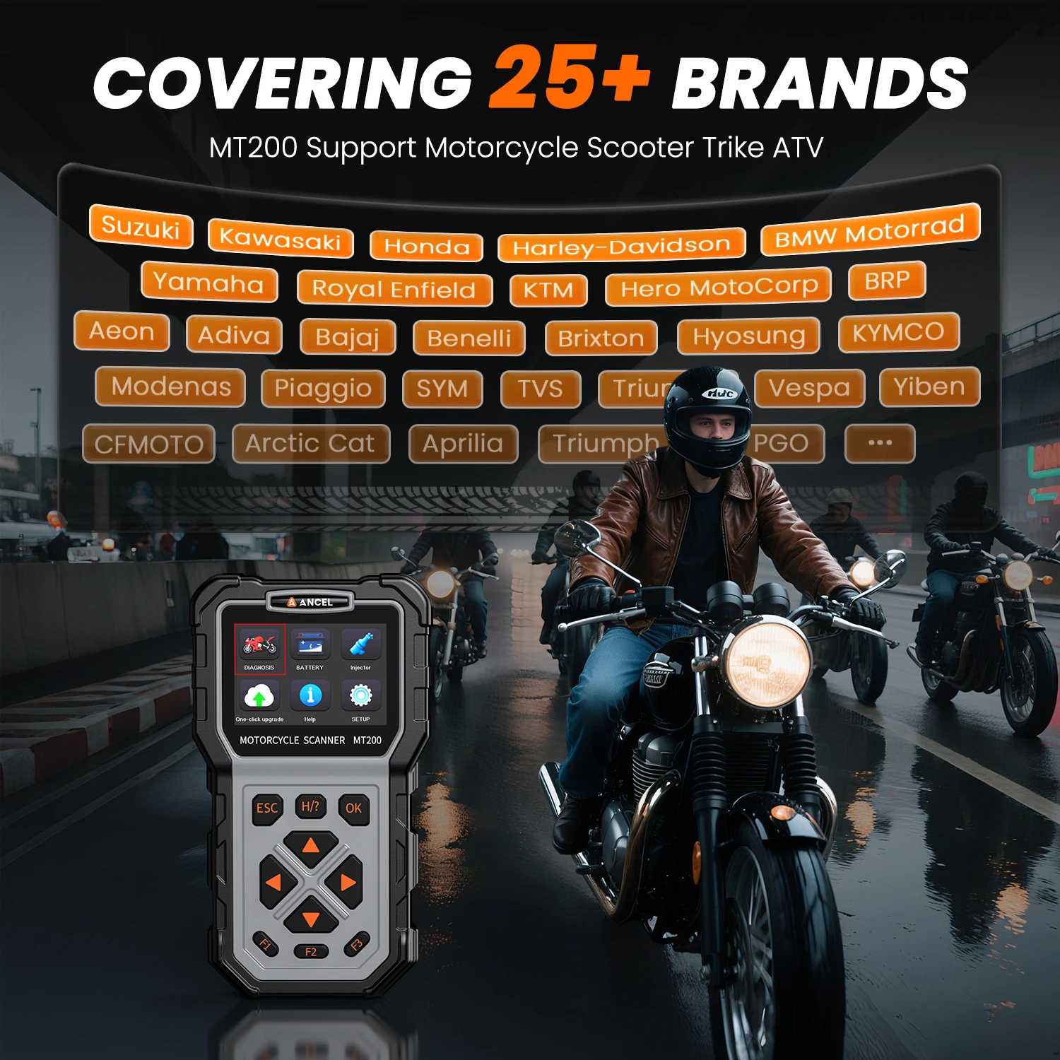 Рисунок 2 - ANCEL MT200 OBD2 сканер мотоцикла