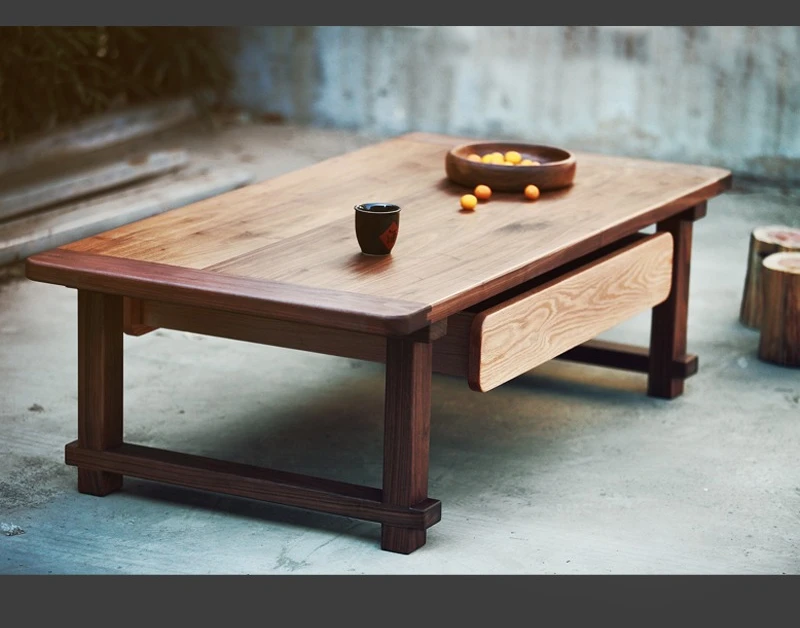 Black walnut coffee, side table, solid wood furniture, simple, tea table, literary