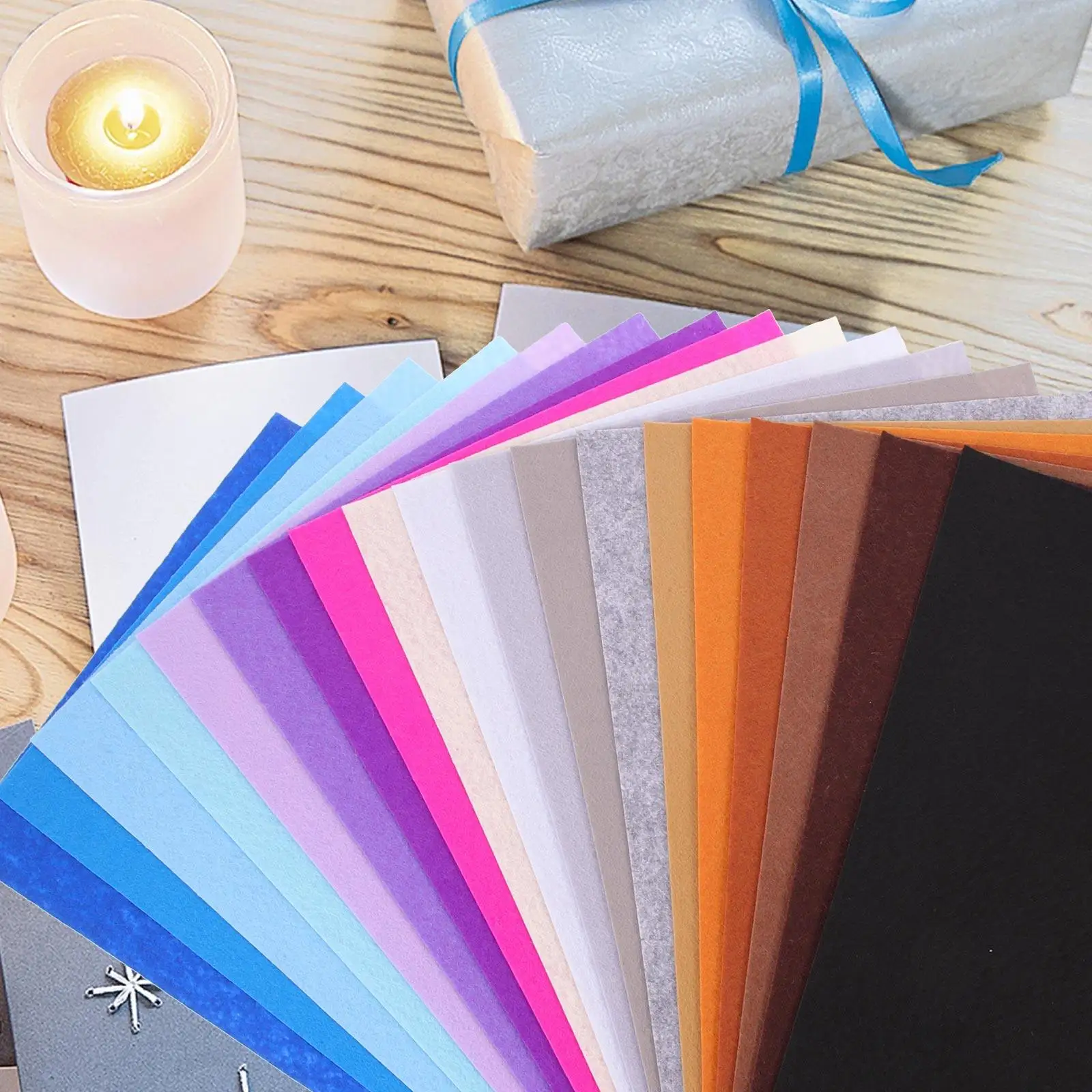 

40Pcs Felt Fabric Sheets DIY Craft Sewing Patchwork Colorful Felt Cloth for Kids Creative Handmade DIY Material Kindergarten