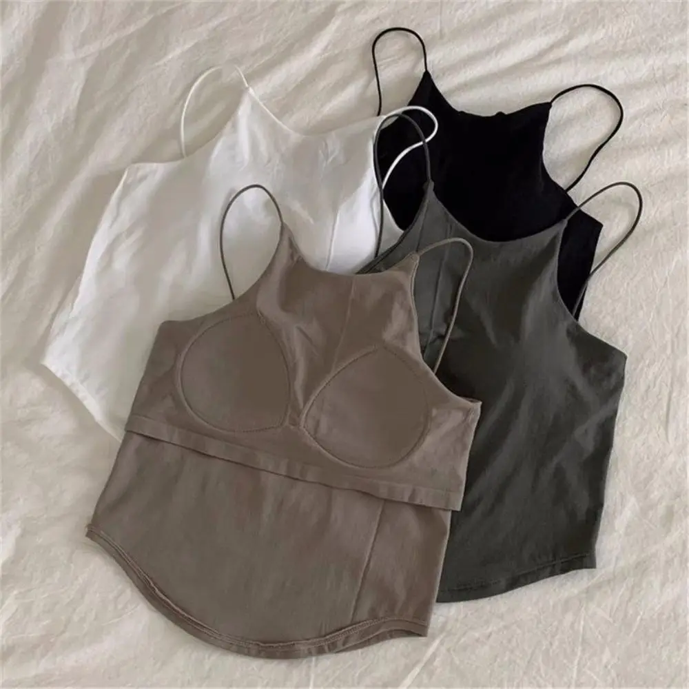 Fashion Wireless Sexy Camisole Beauty Back Seamless Wire-Free Tank Crop Top Women Summer Wear