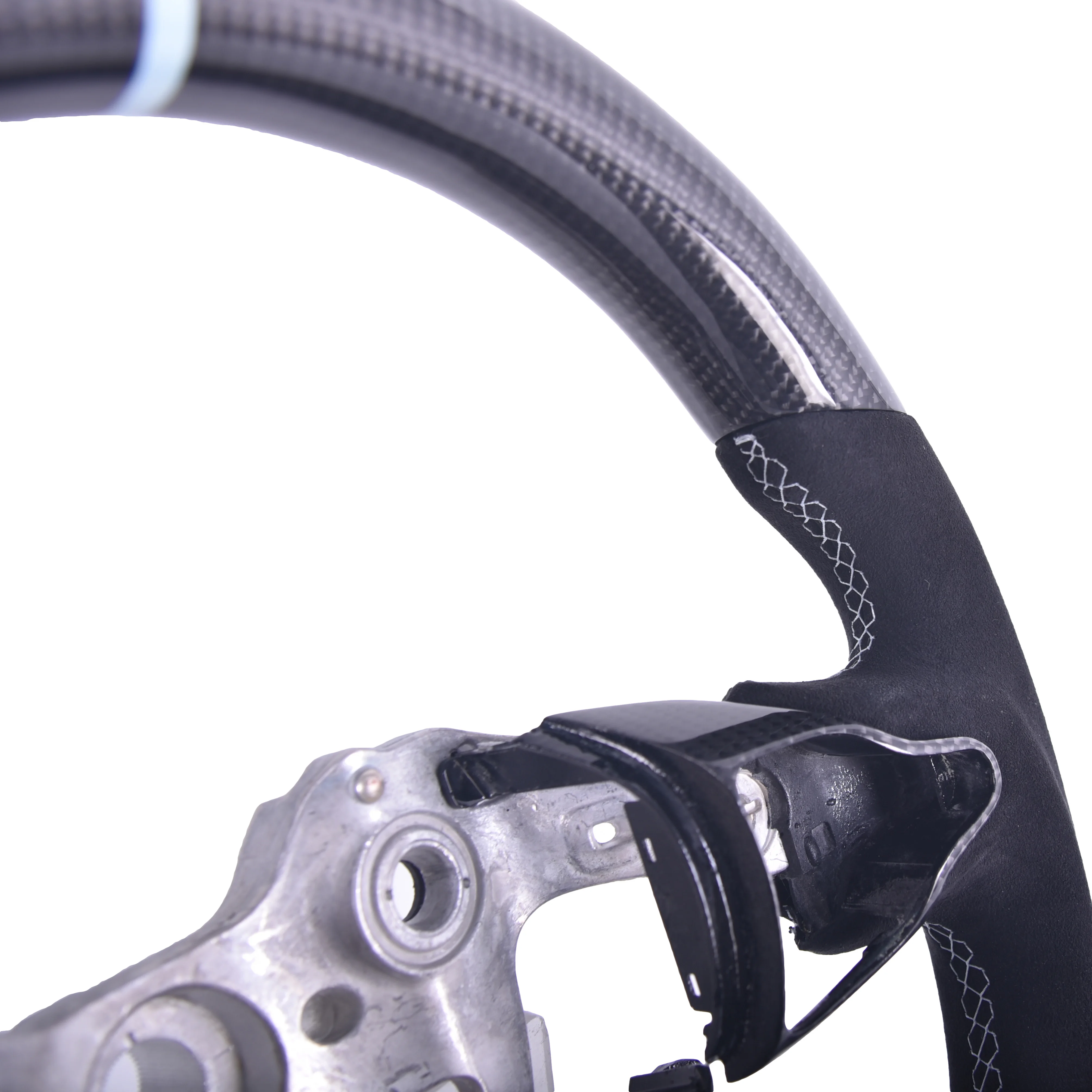 عجلة قيادة مخصصة مناسبة لسيارة Hyundai Elantra N Veloster N 2022-2025 عجلة قيادة من ألياف الكربون الحقيقية