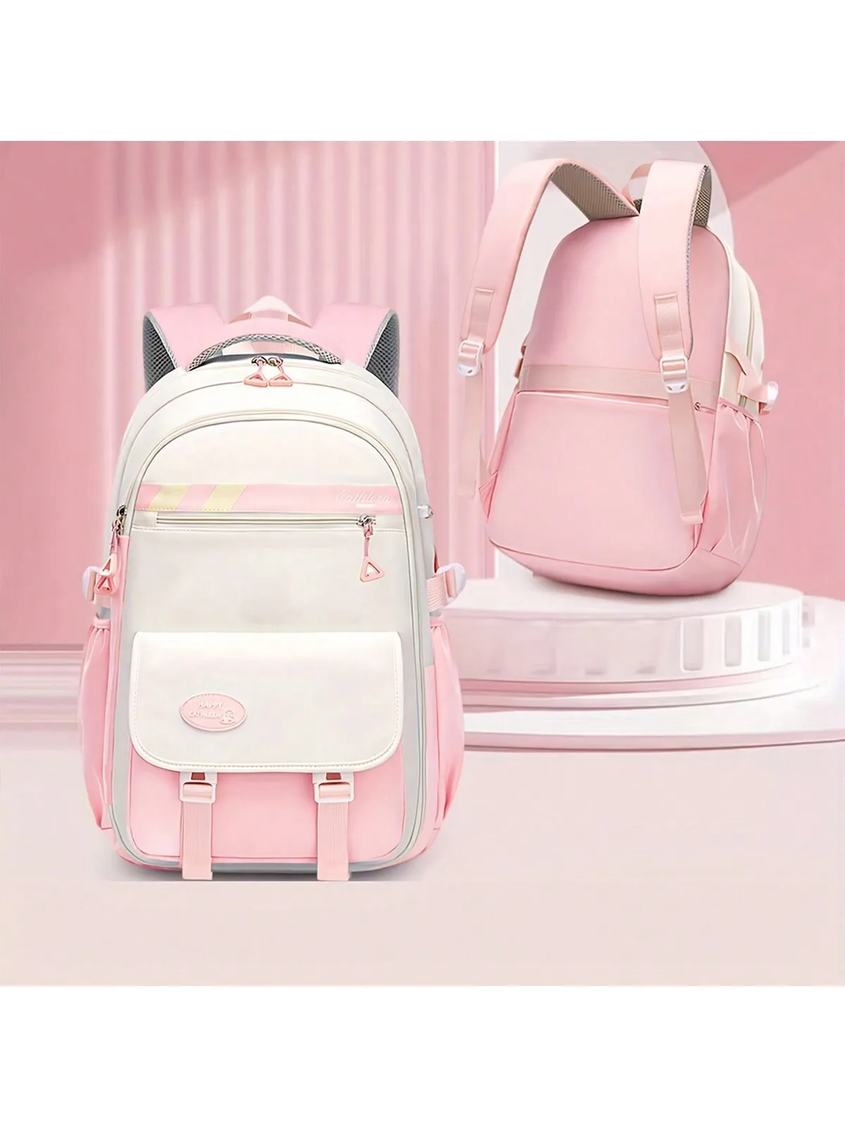 

Large Capacity Girls' Backpack, Casual Fashion Backpack, 15.6 Inch Laptop Backpack, Women's Double Shoulder Bag, School Bag