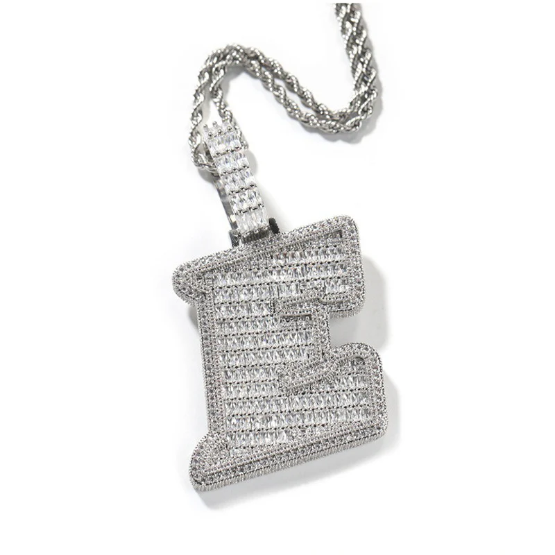 

Custom Personality Letters Name Pendants Necklace for Men Hip Hop CZ Stone Bling Iced Out Rapper Jewelry Drop Shipping