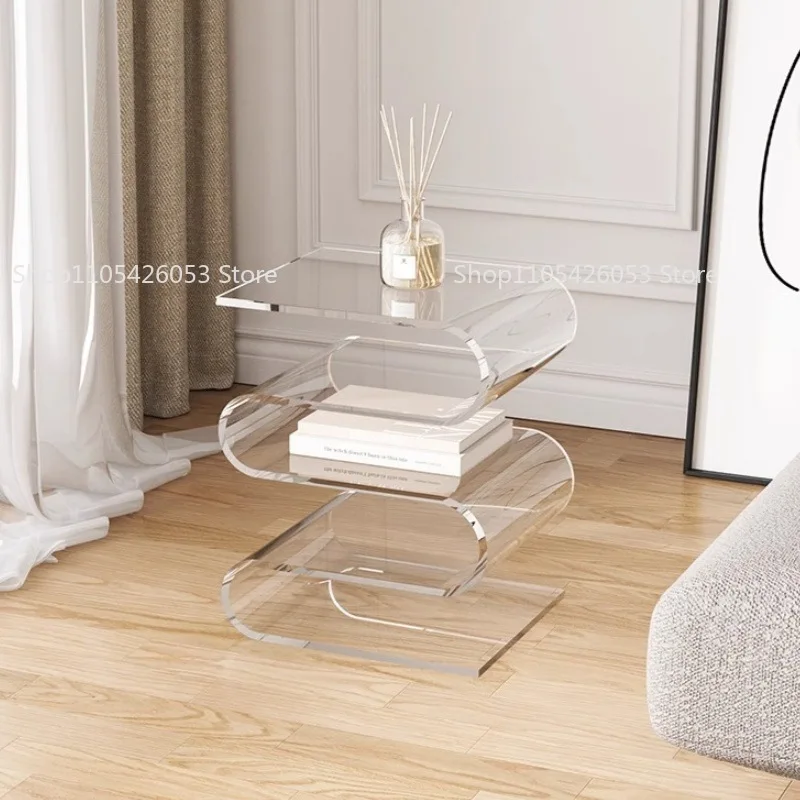 Acrylic bedside table storage cream wind transparent sofa edge several Internet celebrities home bedroom minimalist