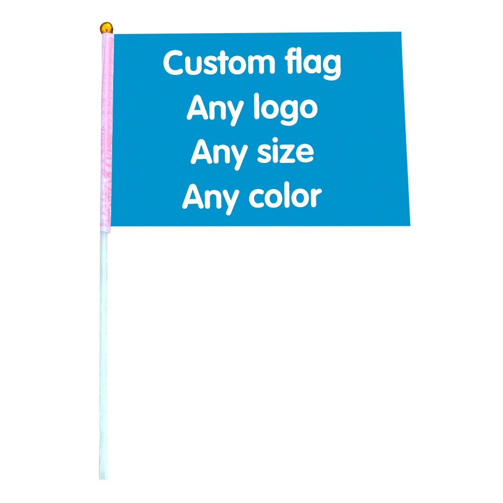 Aerlxemrbrae Custom Hand Flag 50pcs/lot Customized 14 * 21cm Any Logo Polyester Material Hand Waving Flag