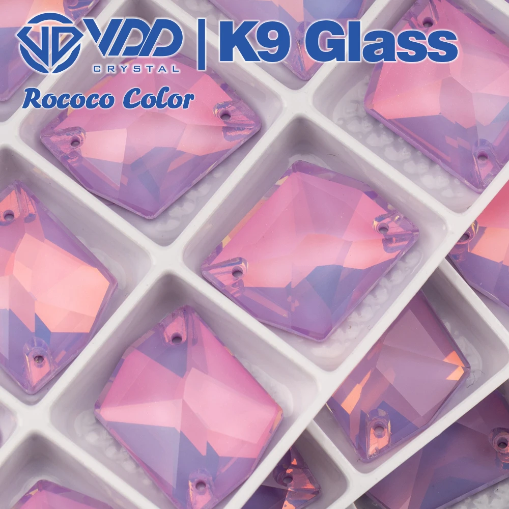 VDD 17x21mm Rokoko-Violett K9 Glas Aufnähbare Strasssteine Hochwertige AAAAA Kristall Flache Rückseite Näh-Strasssteine – Detail 5