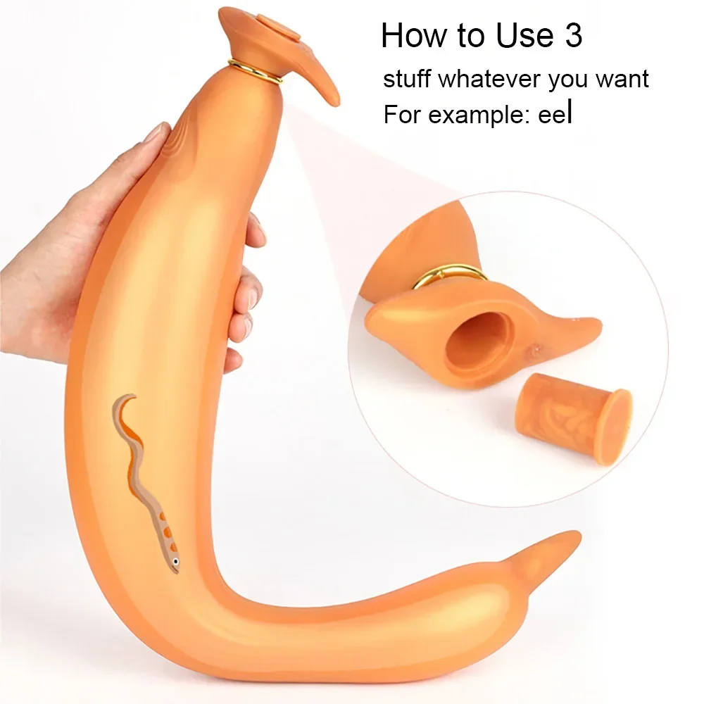 55cm Long Anal Plug Hollow Butt Plug Liquid Silicone Soft Anal Dildo for Women Men Prostate Massage Inflatable Buttplug Sex Toys