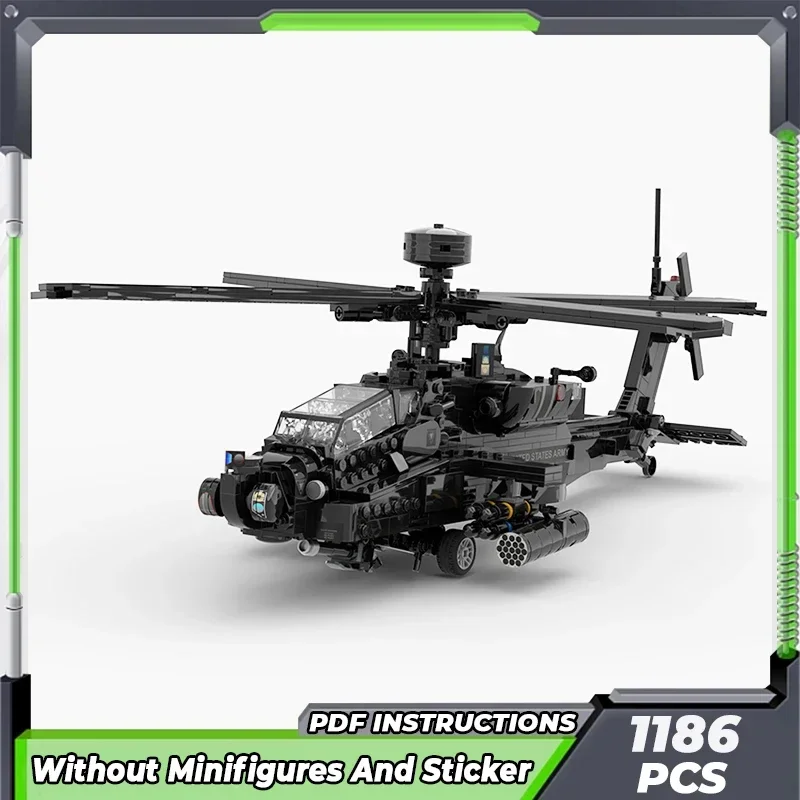 Moc Building Bricks Military Model AH-64E Apache Helicopter Technology Modular Blocks Gifts Toys For Children DIY Sets Assembly