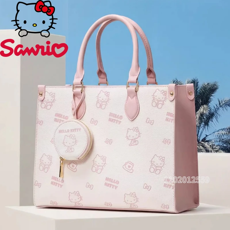 Hello Kitty's New Women's Handbag Luxury Brand Original Women's Shoulder Bag Large Capacity Cartoon Tote Bag Large Capacity