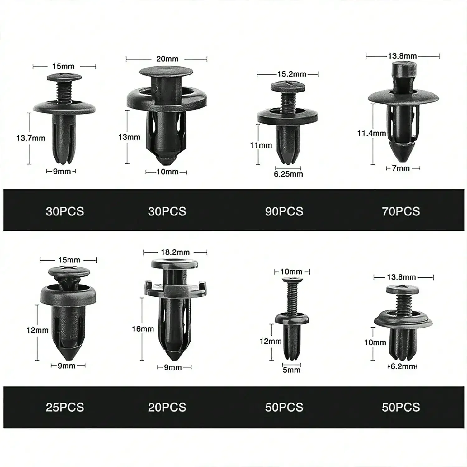 Автомобильные фиксаторы, зажимы для бампера, 655 шт., комплект крепежных штифтов, зажимы для бампера с кабельными стяжками, съемник крепежа, губчатая подушка