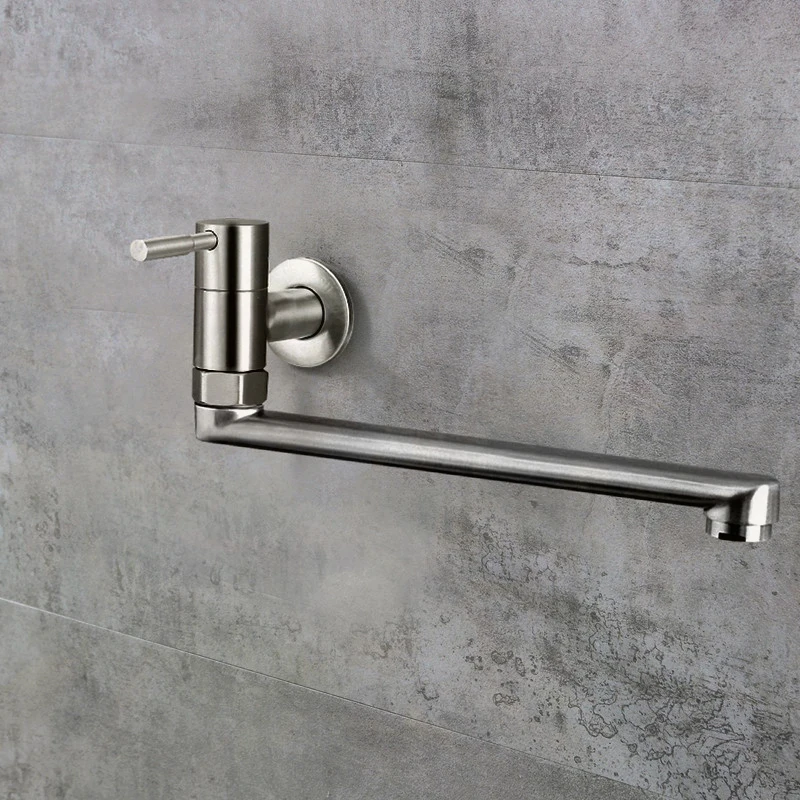 180 Degree Rotation Kitchen Faucet Sink Mop Pool Tap Stainless Steel Lengthened Wall Mounted Single Cold Water Faucets