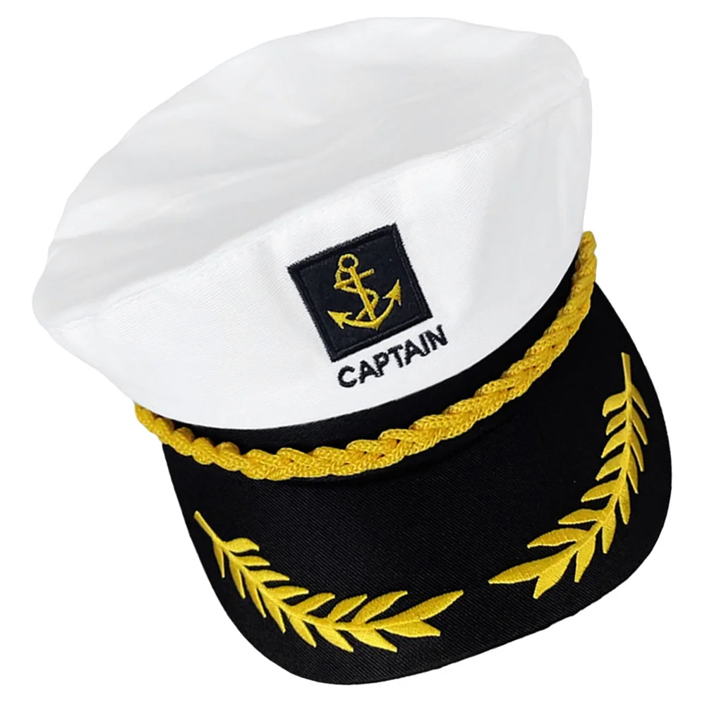 Sailor Hat Black Captain for Decor Cosplay Decorative Sun Cotton Polyester Hats Men and Women Adorable Party