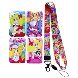 Lovely Girls Candy Name Card titolari biglietto da visita da donna Hanging Neck Card Holder cordino infermiera ID Card Case