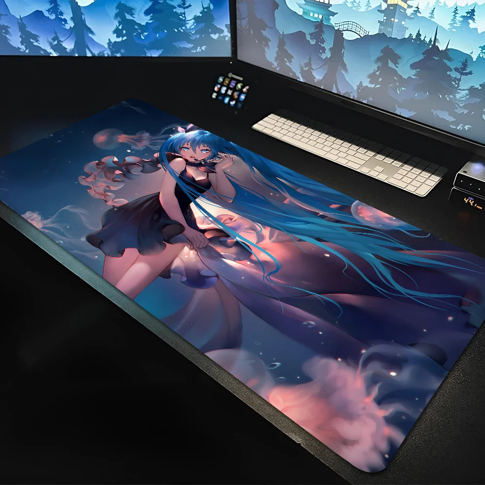 Anime H-Hatsune M-Miku Mousepad Large Gaming Mouse Pad LockEdge Thickened Computer Keyboard Table Desk Mat