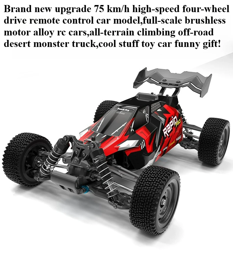 

Cool Stuff Toy Car Funny Gift-75km/h High-speed 4WD Rc Cars for Adults,Alloy Remote Control Car,Off-road Rc Truck,Monster Truck