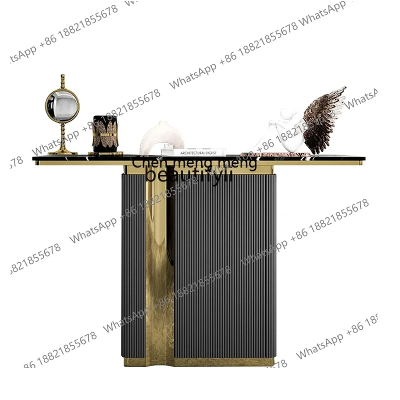 

X CQYLight Luxury Entrance Cabinet Advanced Entrance Platform Corridor Simple Modern Slate End View Platform