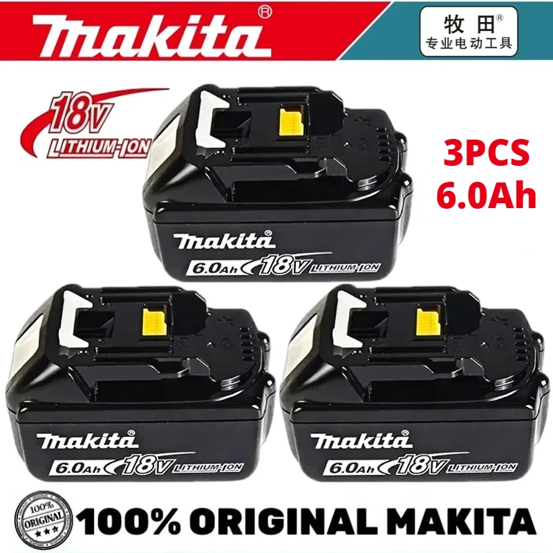 

100% original Makita 18V 6.0Ah Rechargeable Battery ,For BL1860 BL1860B BL1830B BL1840B BL1850B Latest Upgraded Battery