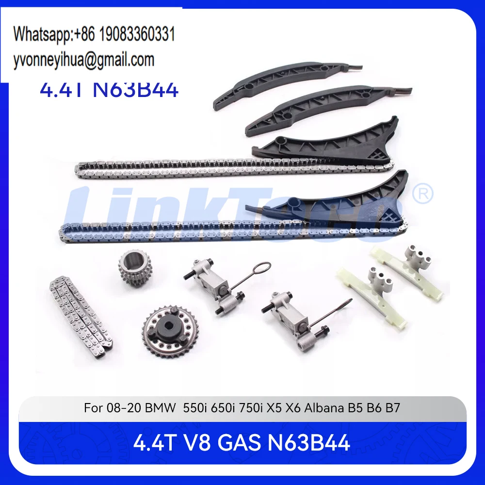 

Комплект цепи ГРМ для двигателей 4.4T V8 N63 S63 S63B44 N63B44, подходит для BMW 550i 650i 750i 6 7 X5 X6 (2008-2020), а также для моделей 4.4T N63B44A (серии 5, 6, 7, X5, X6, а также B5, B6, B7)