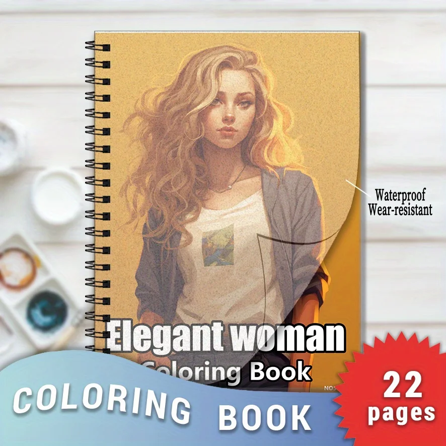 Elegant Woman Unzip Coloring Book for Stress Relief And Positive Thinking 22 Pages 8.3 X 11.2 Inches Suitable for Teenagers