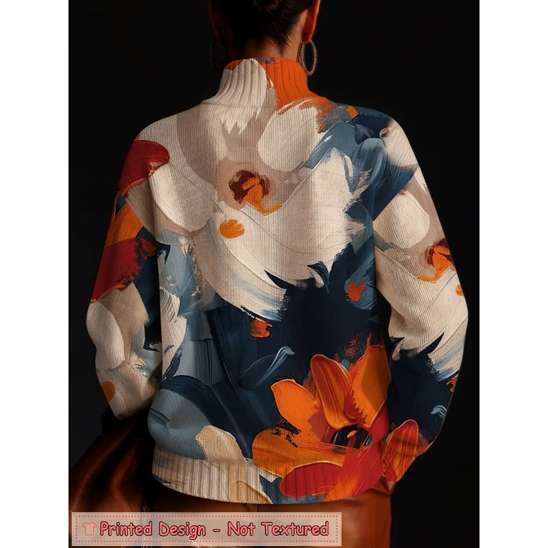 Women's Turtleneck Sweater Long Sleeve Knit Pullover Relaxed Fit Casual Soft Warm Autumn Winter Fashion Streetwear Daily Top