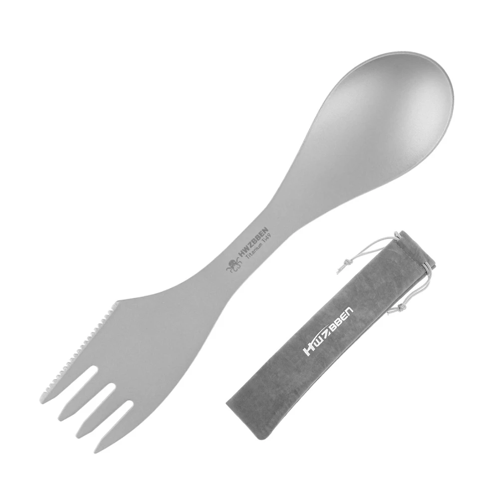 Pure Titanium Tc4 Food Grade Fork Spoon, Portable, Camping, Travel, Household, Outdoor Tableware, Multi-Functional, A548