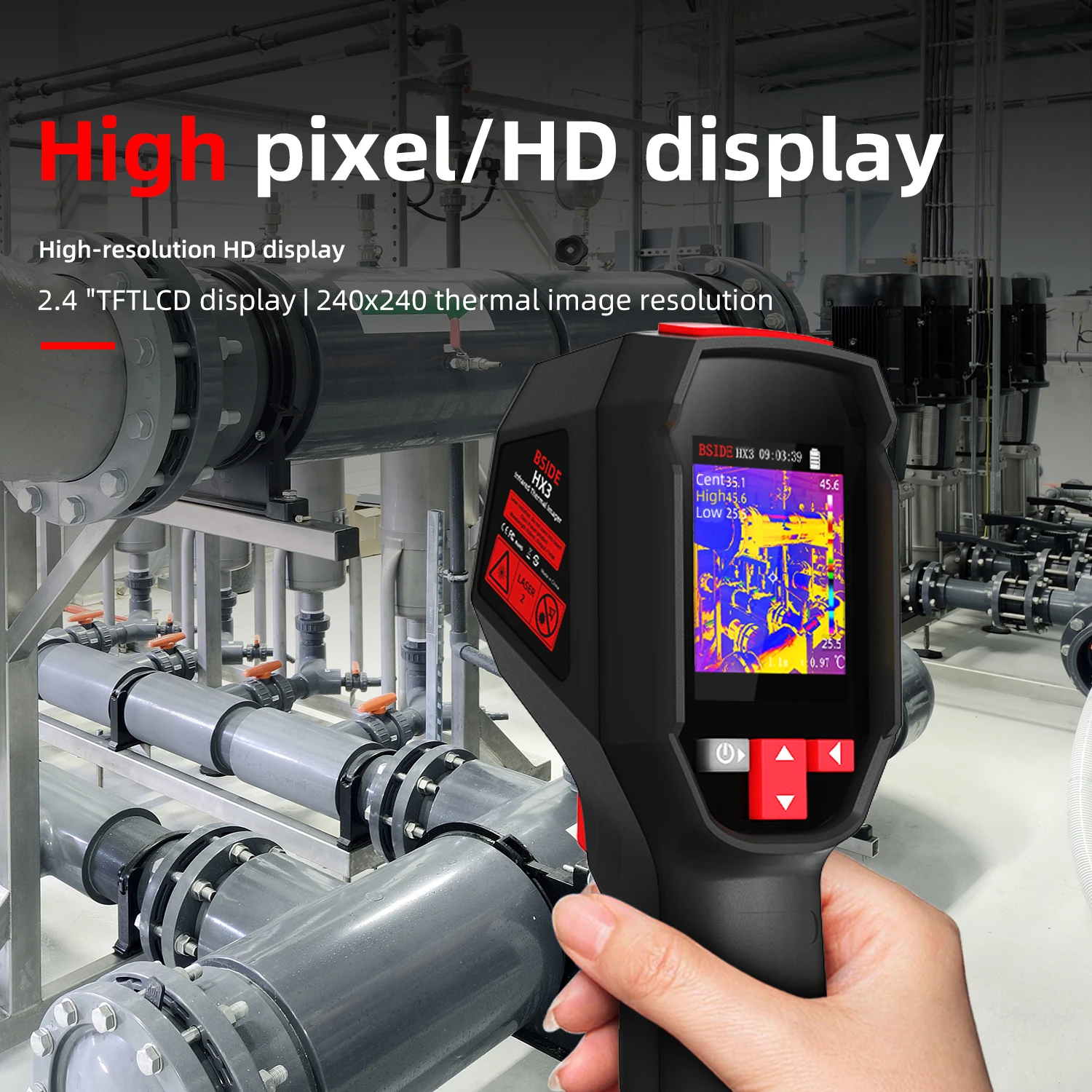 BSIDE HX3 Handheld Industrial Thermal Imaging Camera -20-550C HD Resolution PCB Pipe Inspection Fire Safety Thermal Imager