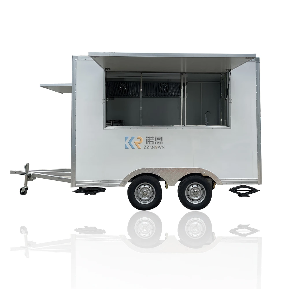 Carrinho de venda de sorvete móvel de 10 pés fabricantes concessão trailer de van de fast food totalmente equipado para venda