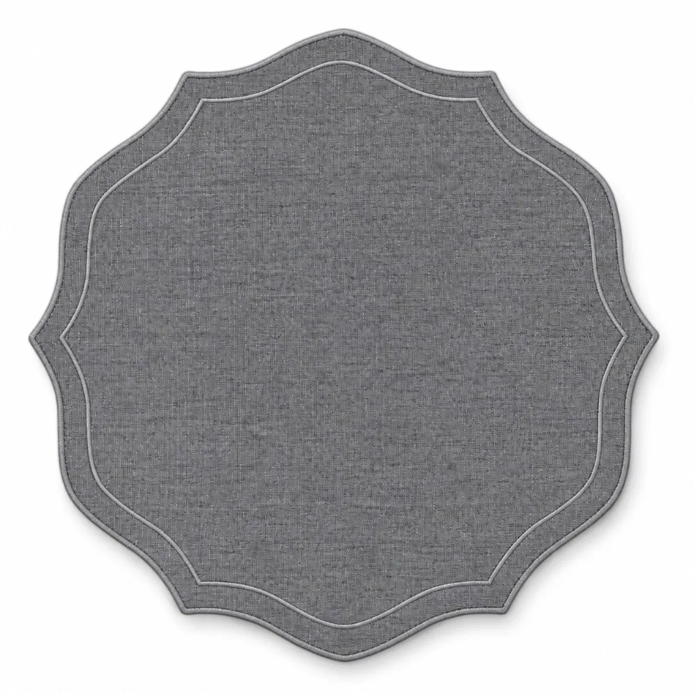 39×39cm Overlocked Edge Placemats Overlocking Edge Washable Linen Embroidered Placemats Wrinkle Resistance Anti-Slip