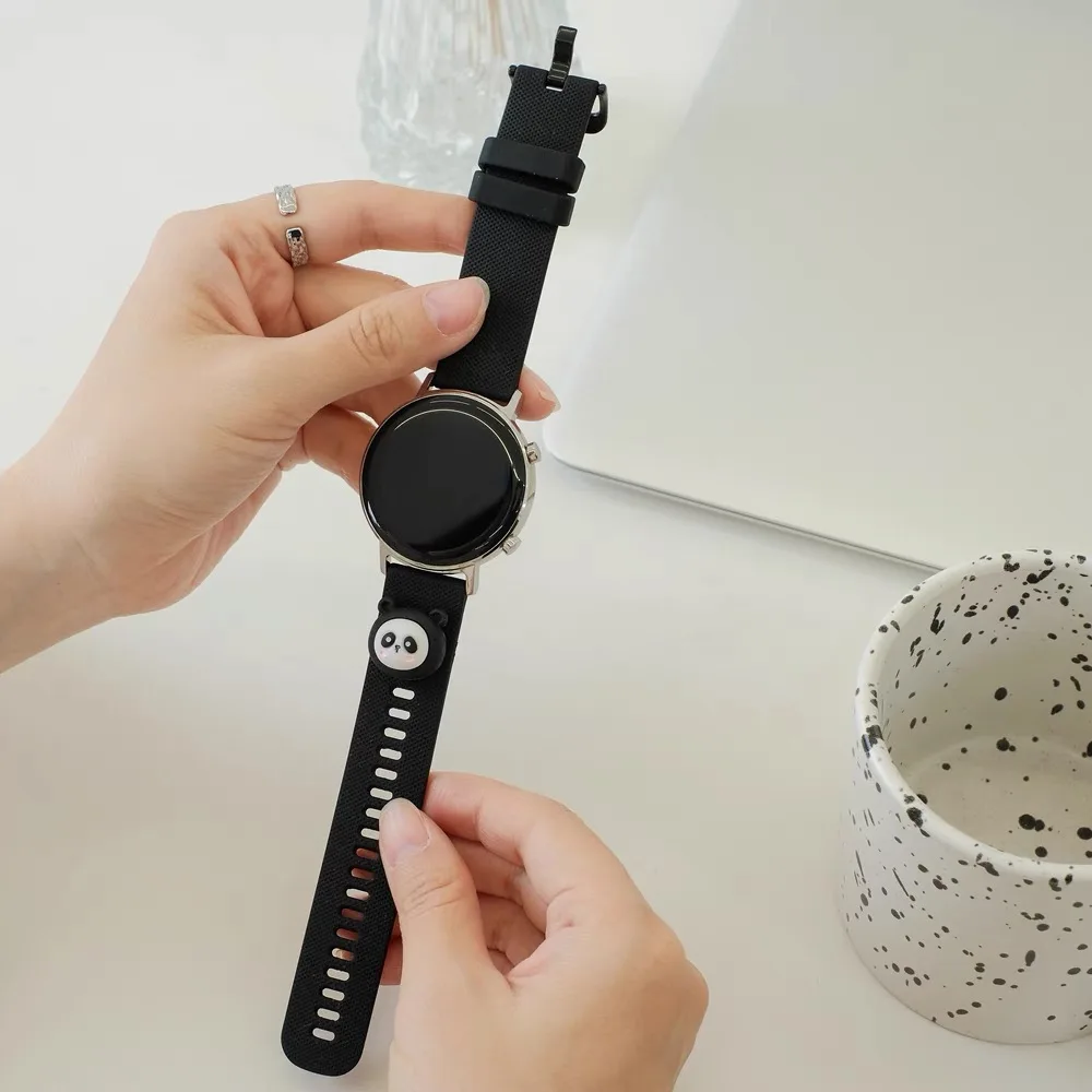 Pulseira de silicone universal 20mm 22mm 18mm para samsung galaxy watch 7 40mm 44mm pulseira 44mm 6 clássico 43mm para huawei para xiaomi