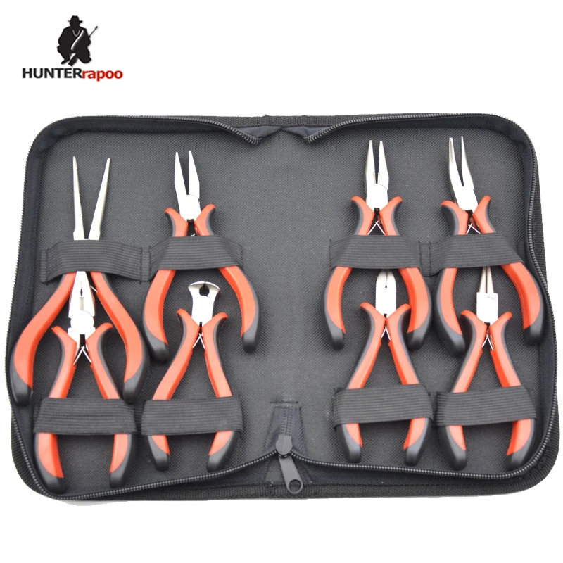 

5" inch 8PCS Mini Pliers HCS Jewelry Pincers Nickel Plated Surface Beading Making Nipper DIY Hand Repair Tools Nose Tweezer