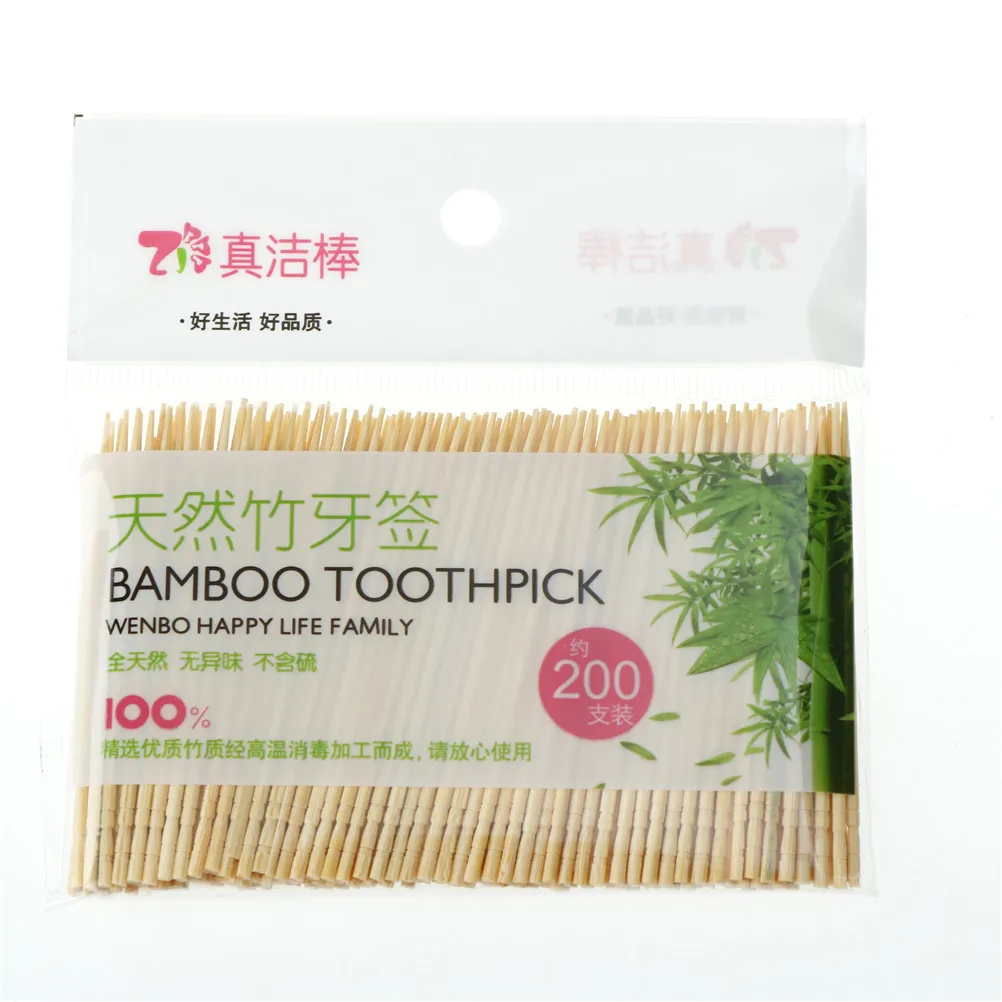 200PCs/ Bag Disposable Wood Tandenstokers Bamboo Toothpick For Home Restaurant Hotel