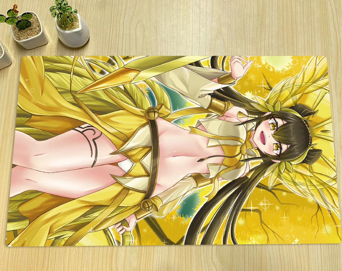 YuGiOh Playmat Ohime The Manifested Mikanko TCG CCG Board Game Trading Card Game Mat Anime Mouse Pad Rubber Desk Mat Zones & Bag