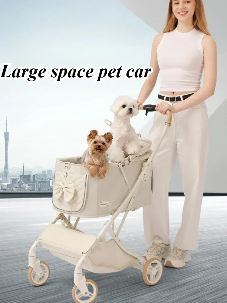 

Outdoor Puppy Stroller Cat Dog Travel Breathable Pet Stroller Lightweight Convenient Folding Small Medium Pet Stroller Products