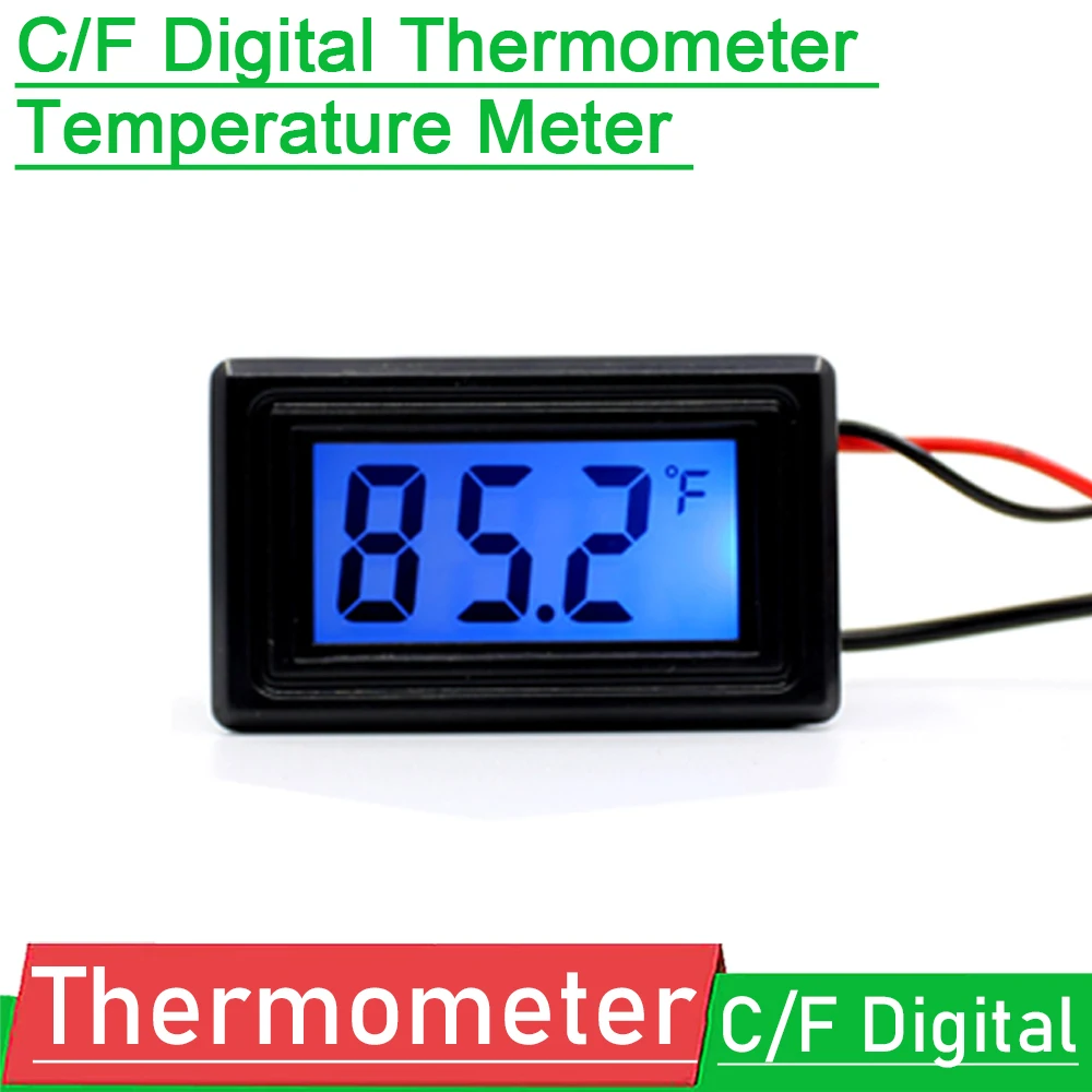 C/F Digital Thermometer Temperature Meter Fahrenheit Centigrade digital LCD TEMP monitoring f/ 12v 24v car