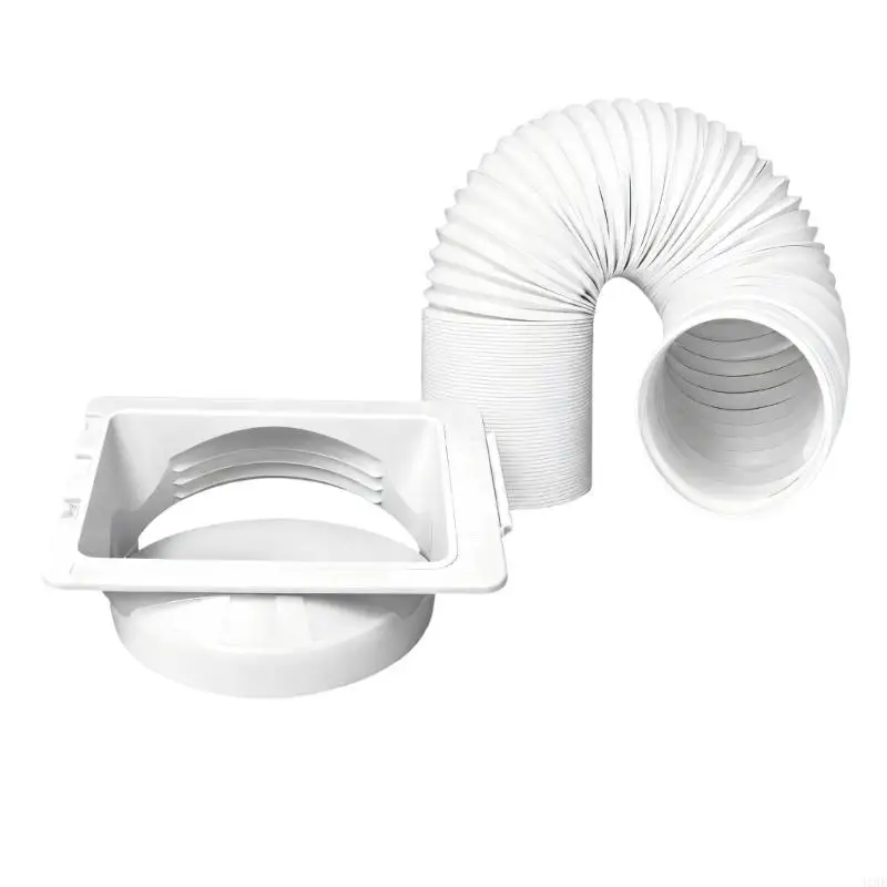 J1HF Household Exhaust Tube Plastic Ribbed Duct with Joining Sleeve for Apartment Bedroom Daily Household Service