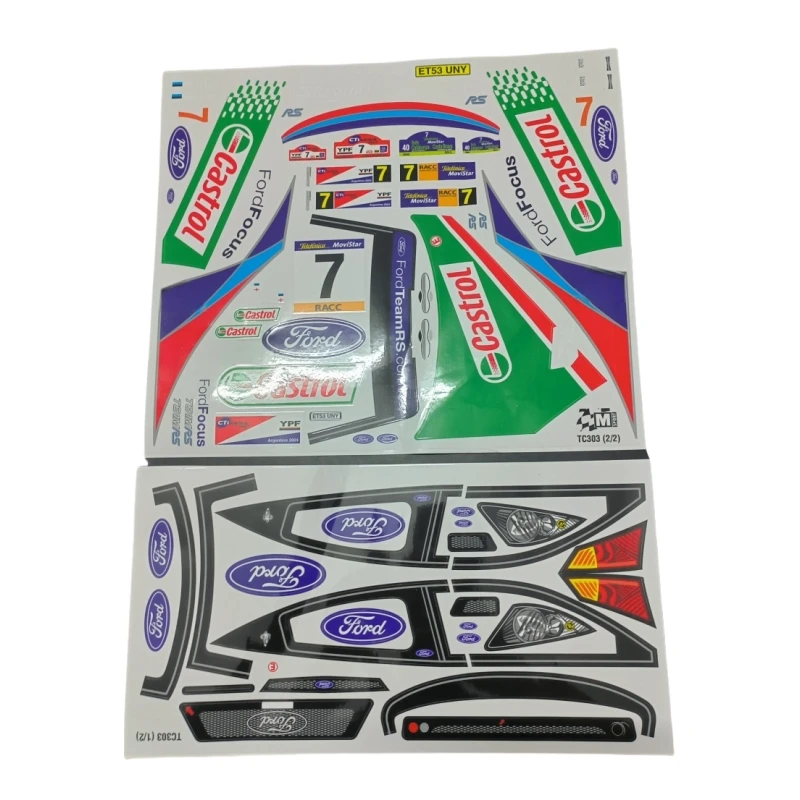 Castrol Decal Sheet fit to 1/10 Ford Focus WRC 2003 Clear RC Body shell