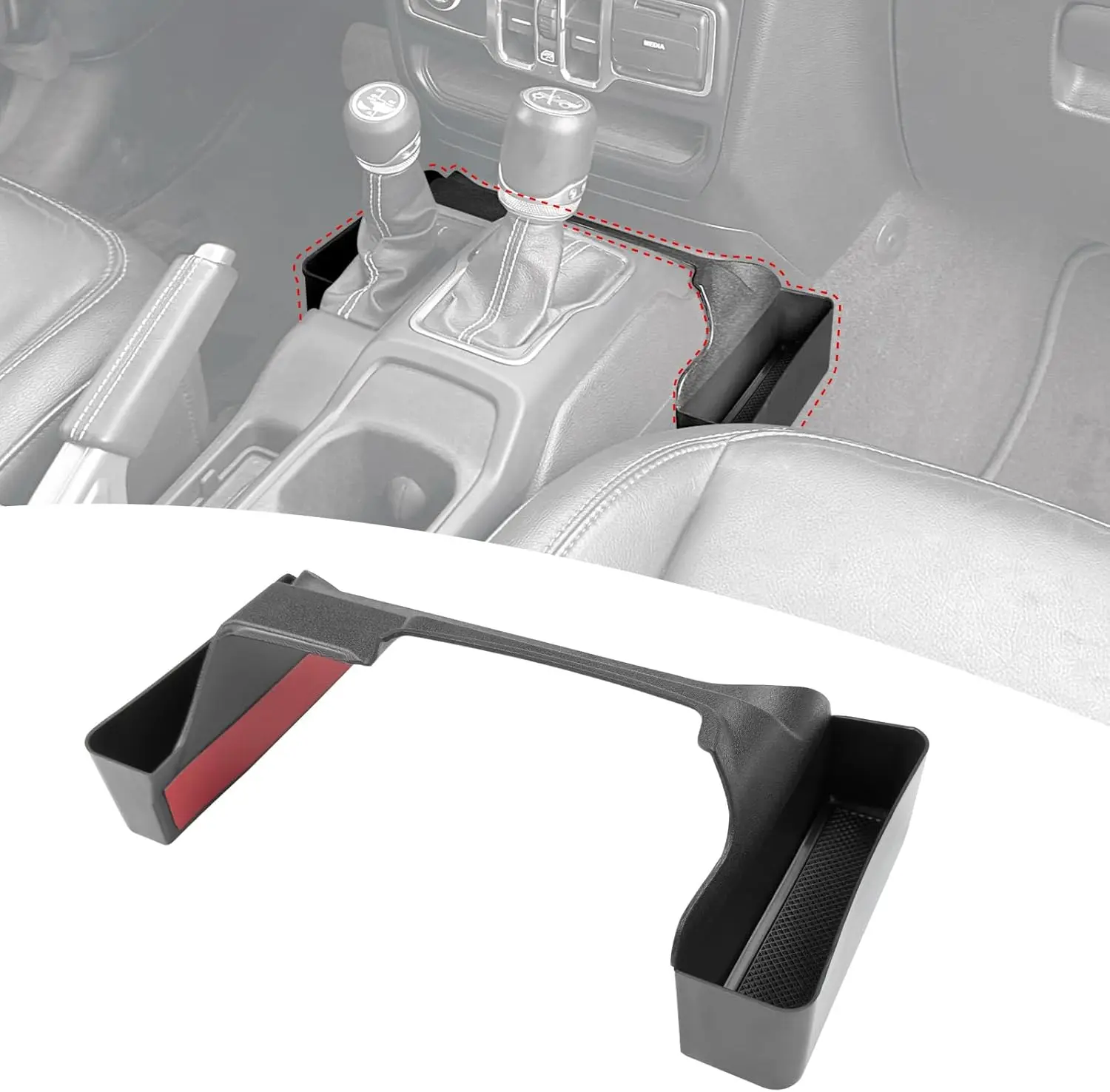 

ForJeep Wrangler JL JLU 4XE/Gladiator JT 2018-2025 Center Console Hanging Storage Tray & Shifter Organizer Trays