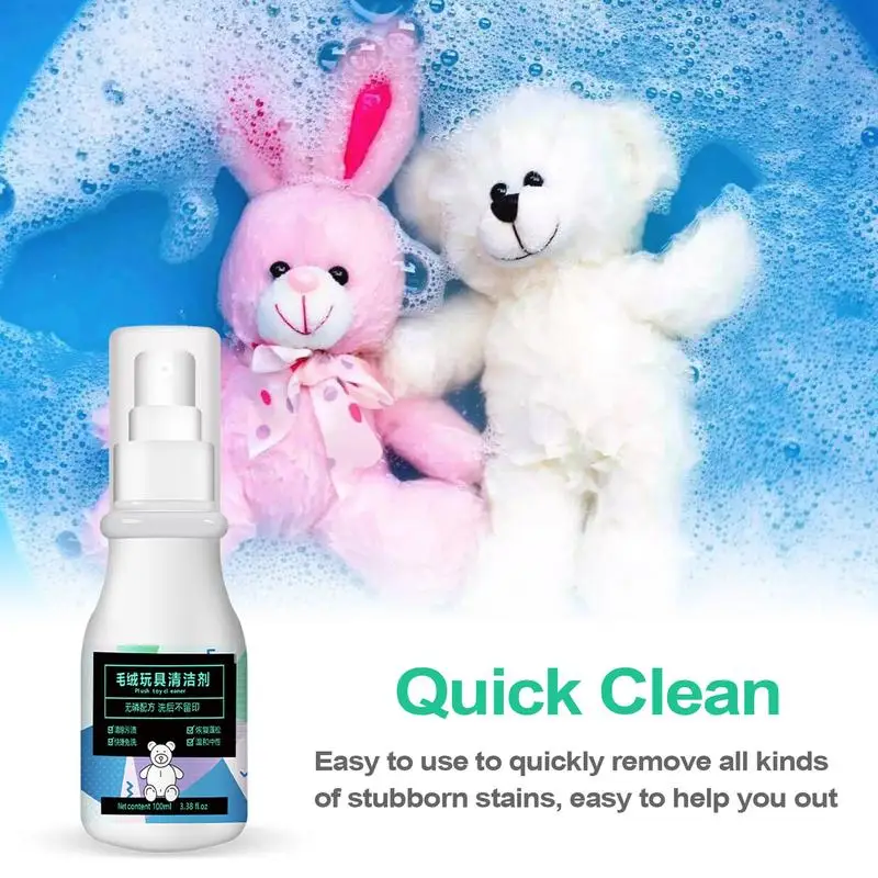 Plush Toy Dry Cleaner 100ml Liquid Spray Cleaning Agent Household Cleaning Agent Liquid Cleaning Supplies For Car Interior