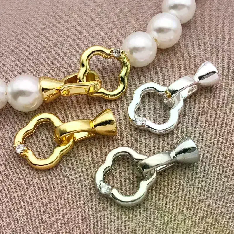 3/5 قطعة Of18K النحاس مطلي حقيقية الذهبي سميكة فضي الأبيض الذهبي البرسيم ربط مشبك ، DIY بها بنفسك صنع المجوهرات اكسسوارات