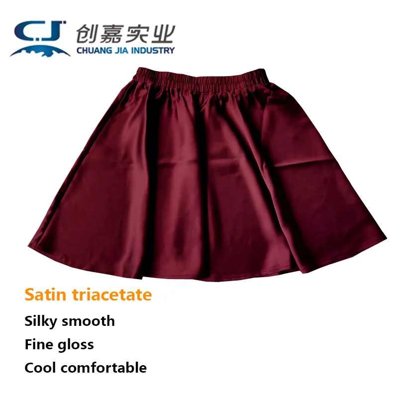 

Satin Triacetate Women's Short Skirt Elastic Waist Large Hemline Youth Girl Fashion Smooth Travel Beach Comfortable Clothing