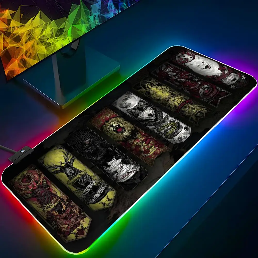 G-Game Of T-Thrones Mouse Pad RGB Backlit Mouse Pad Laptop Mouse Pad Laptop Gamer Computer Desk Gaming Accessories