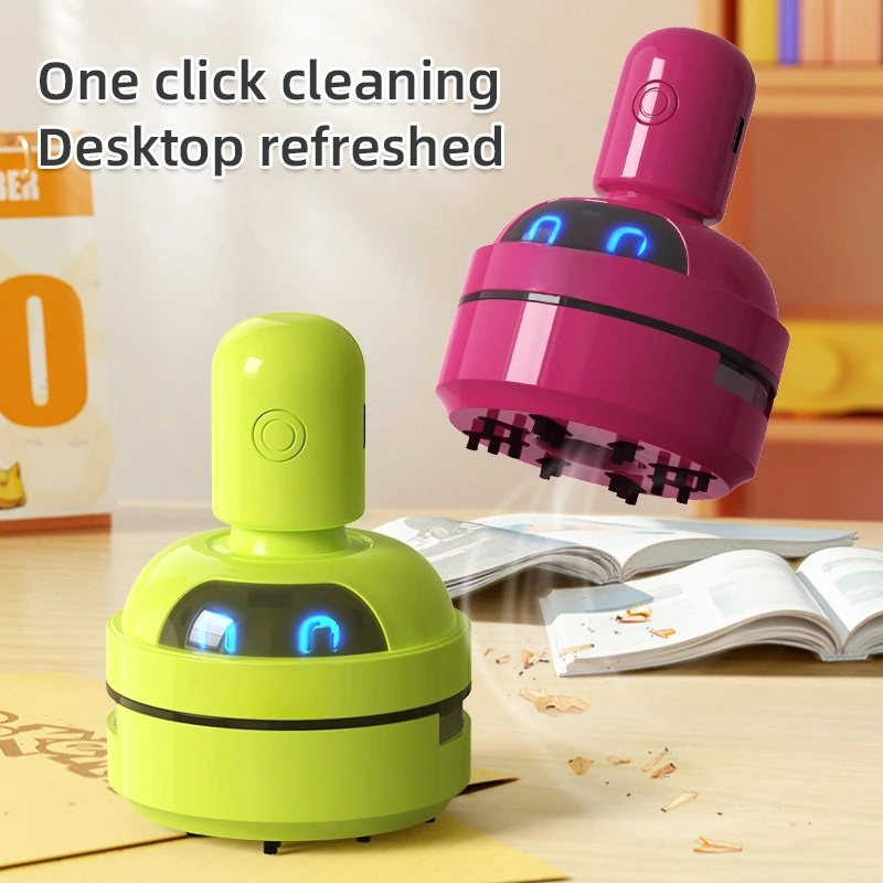 Cartoon Desktop Cleaner, Vacuum Cleaner, Eraser Cleaner, Desk Pencil Shavings, Powerful Dust Cleaner