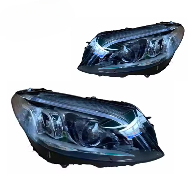 

Полностью светодиодные передние фонари для Mercedes Benz C-Class W205 15-21, многофункциональные фары в сборе, дневные ходовые фары дальнего/ближнего света