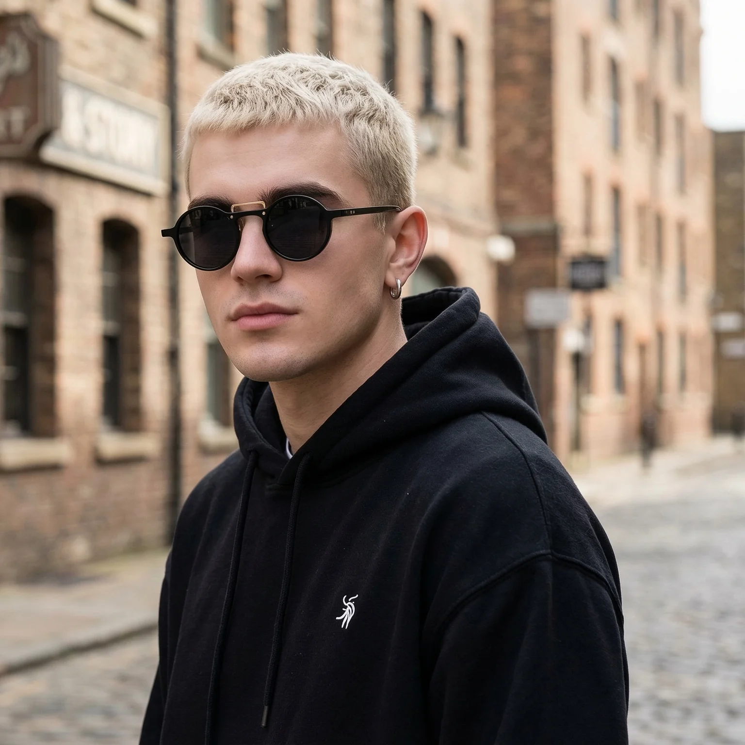 Vintage Runde Sonnenbrille für Männer und Frauen Steampunk Doppelbrücken-Sonnenbrille Klassischer Dicker Rahmen Oculos Shades