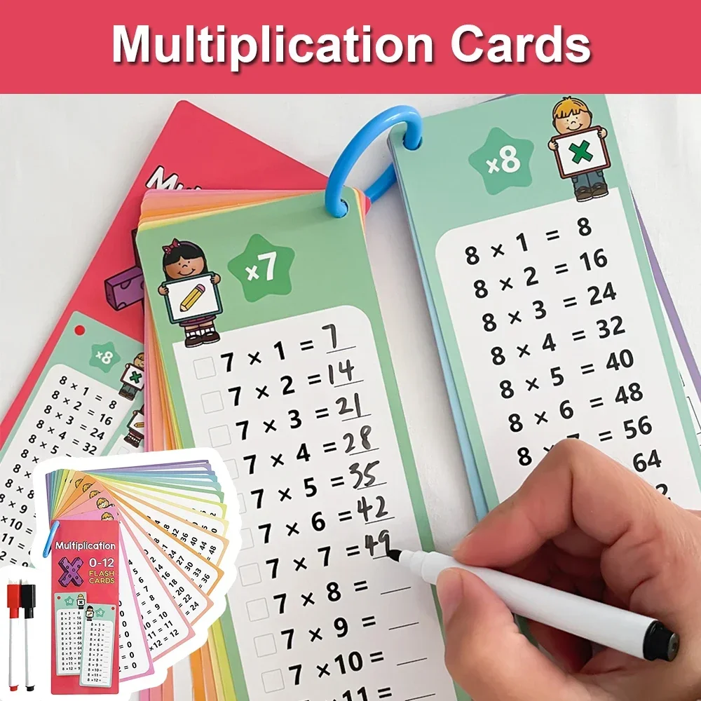 0-12 Multiplication Chart Readings Times Table Cards Self Check Math Learning Tool Montessori Mathematical Training Teaching Aid