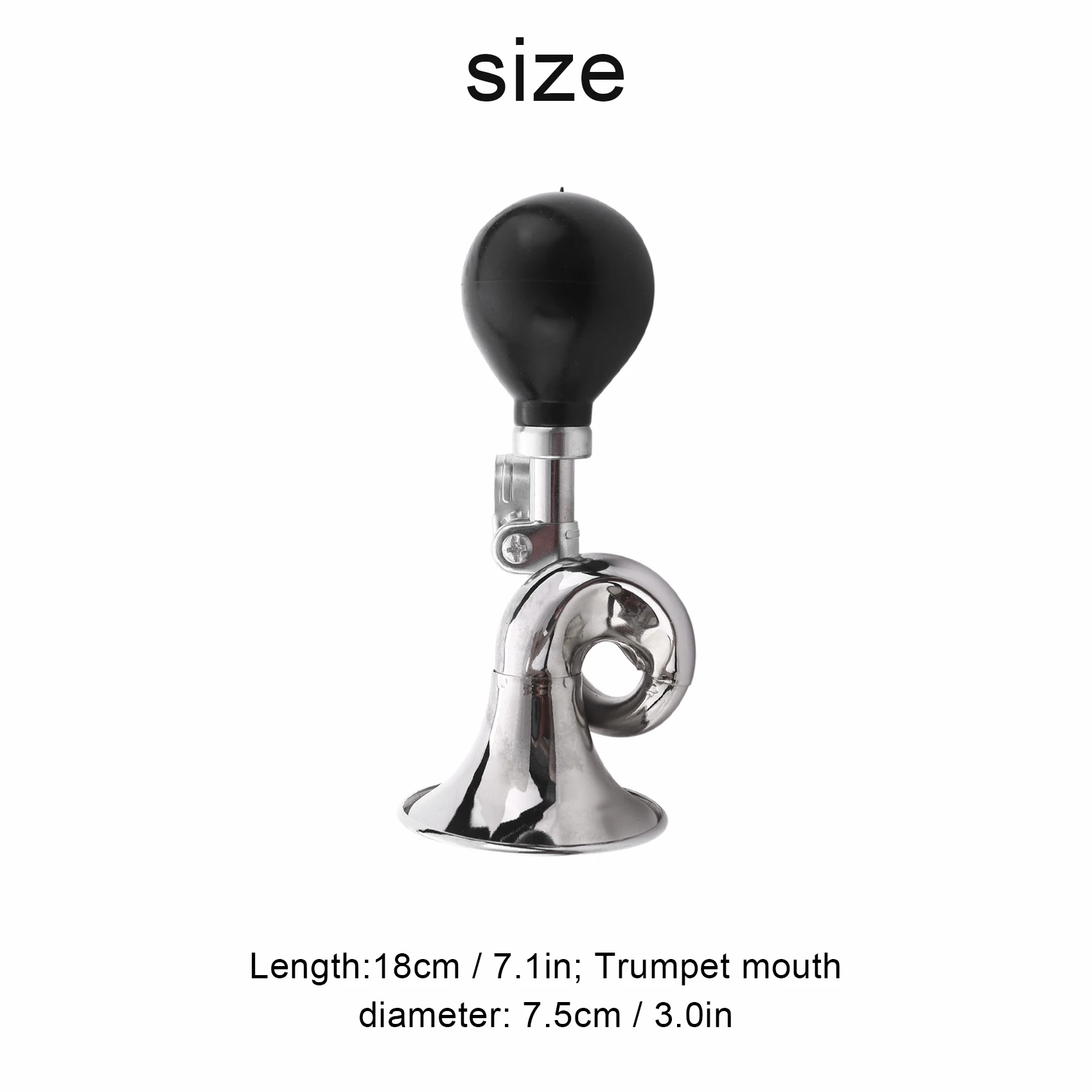 

A63T-Non-Electronic Trumpet Loud Bicycle Cycle Bike Bell Vintage Retro Bugle Hooter Horn Silver