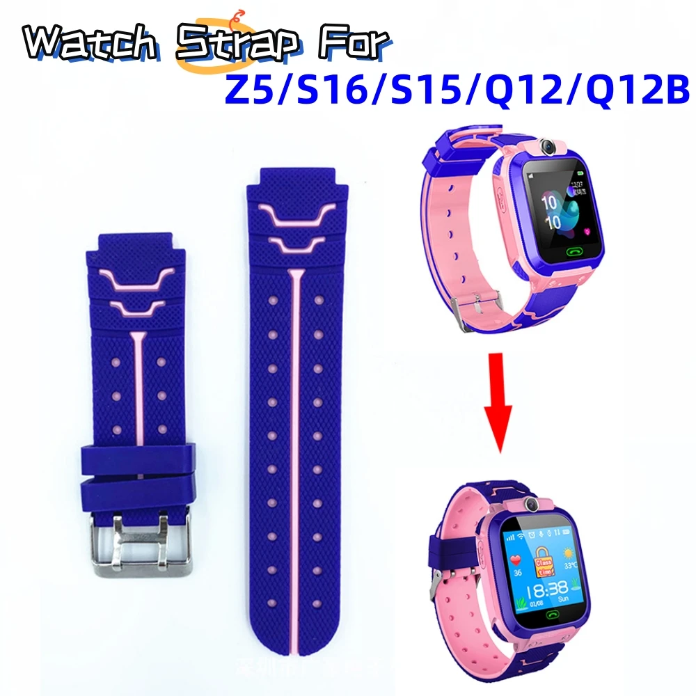 Substituição Watch Strap Para Z5/S16/S15/Q12/Q12B Crianças Relógio Inteligente Silicone Suave Adequado Correia Ajustável Pulseira Acessórios