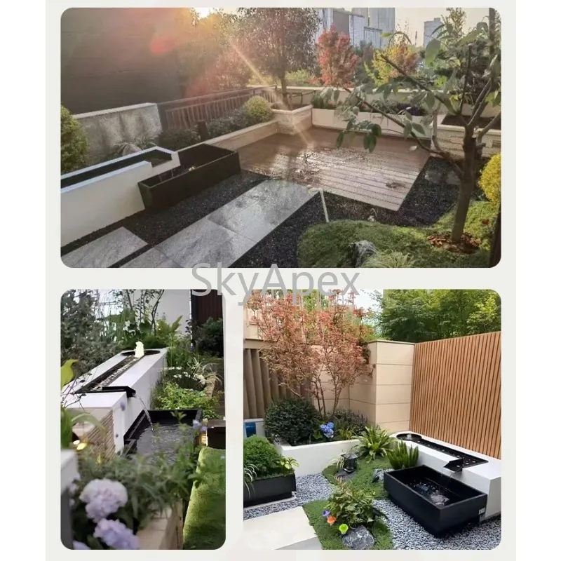 بركة أسماك للحديقة من الفولاذ المقاوم للصدأ - زخرفة نافورة مياه متينة للشرفة والخارجية والفناء